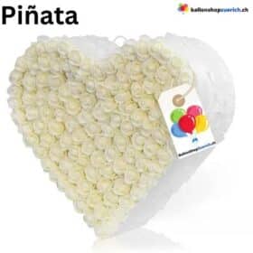 Piñata Heart White with Roses