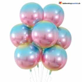 Ballons ronds souples arc-en-ciel gonflés à l'hélium, ballons en aluminium de qualité supérieure pour une décoration élégante