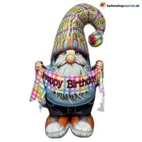 Riesen Stand Folienballon Happy Birthday Wichtel