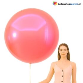 Rosa fluorisierend XXL-Folienballon 120 cm Riesenballon