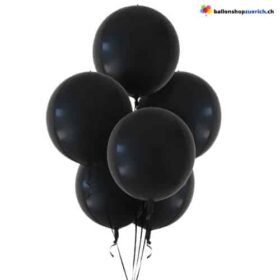 Schwarz runde 55cm Heliumballons Premium Folienballons für edle Deko Luftballon