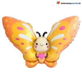 Süsser Schmetterling Folienballon Orange Gelb