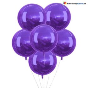 Violett Lila runde 55cm Heliumballons Premium Folienballons für edle Deko Luftballon