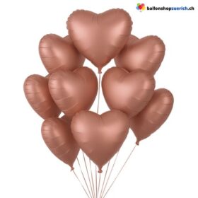 uftballon Herz Metall Rosegold Medium