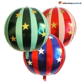 3er-Set Kugelförmige 55cm Folienballons Sternenmuster