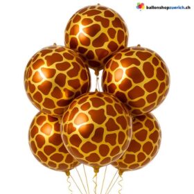 Giraffenmuster Muster Kugelrunde 55cm Heliumballons Premium für edle Deko Luftballon