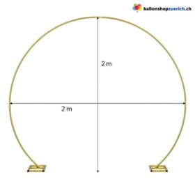 Metallbogen 2m Gold Rundbogen mit Ständer