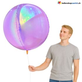 Riesenballon Iridescent Violett Lila Kugel runde 120cm Premium Folienballon