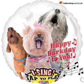Singender Musikballon Happy Barkday to You! 71 cm