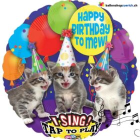Singender Musikballon Happy Birthday to Mew! 71 cm