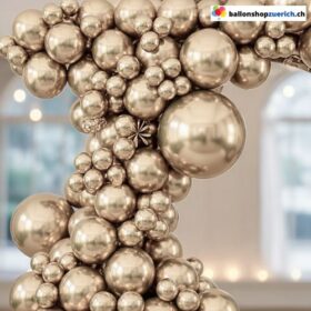 Ballongirlande Luftballon Champagner Metallic Crome 97 Stück