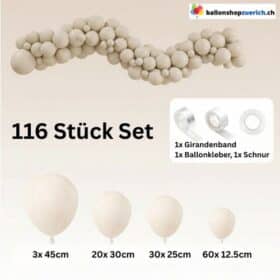 Ballongirlande Sandweiss 116er Set