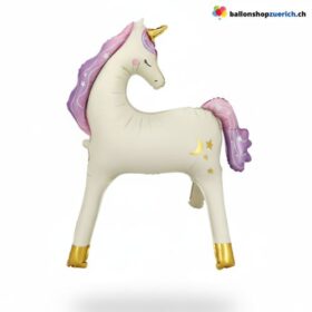 Folienballon Einhorn Weiss Rosa Lila Stehend