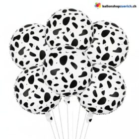 Folienballon Kuhflecken Rund Schwarz-Weiss