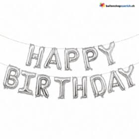 Happy Birthday Buchstaben Schriftzug Silber