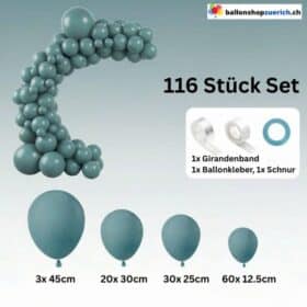 Meerblau Ballongirlande Retro 116er Set