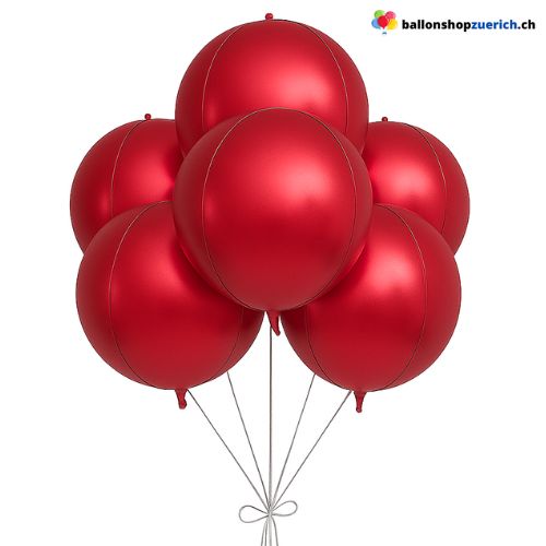 Rot Matt Metallic Kugel Heliumballon Folie 55 cm