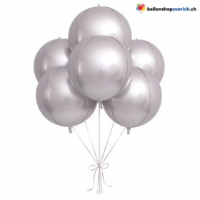 Silber Matt Metallic Kugel Heliumballon Folie 55 cm