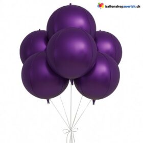Violett Matt Metallic Kugel Heliumballon Folie 55 cm