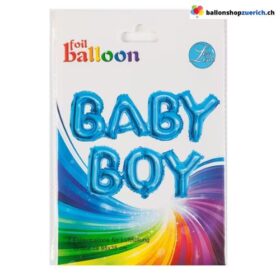 Folienballon Schriftzug Baby Boy Blau 2-teilig