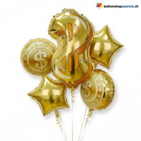 Folienballon Set Dollar Gold 5-teilig