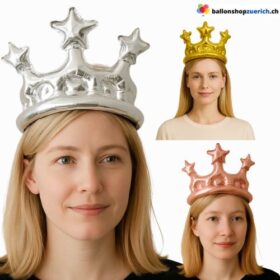 Aufblasbare Krone Gold Silber Roségold