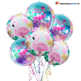 Folienballon Set Happy Birthday Flamingo 6-teilig
