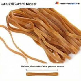 Gummi Bänder zur Befestigung von Ballonen an Girlanden etc. 65-5mm