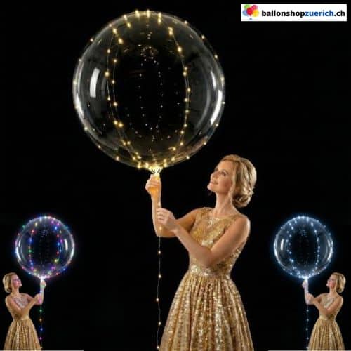 LED Bubble Ballon Set 50 cm Inkl. Lichterkette & Batterien