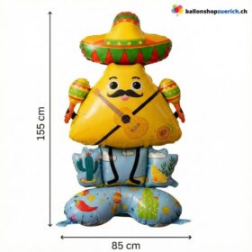Nacho mit Sombrero Folienballon XXL Stehend 155 cm Fiesta Deko