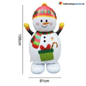 Schneemann Folienballon XXL Stehend 156 cm Winter Deko