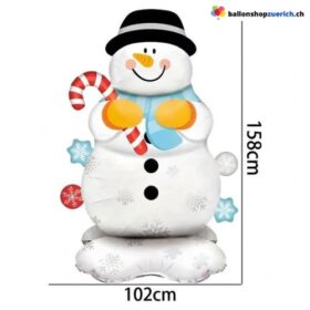 Schneemann Folienballon XXL Stehend 158 cm Winter Deko I