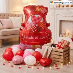 Auto Standballon Loads of Love Rot 100x120cm