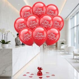 Happy Valentines Day Ballon Rot Weiss 10-Set