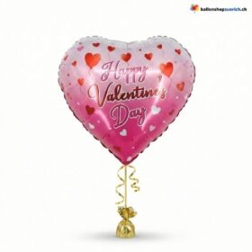 Happy Valentine's Day Herz Ballon Pink Farbverlauf