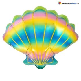 Muschel Ballon Folienballon Regenbogen Meerjungfrau Deko