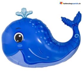 Wal Ballon Folienballon Blau Meerestier