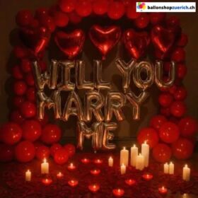 Will You Marry Me Folienballons Schriftzug Silber, Gold oder Roségold