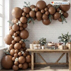 Guirlanda de balões marrons, 124 peças