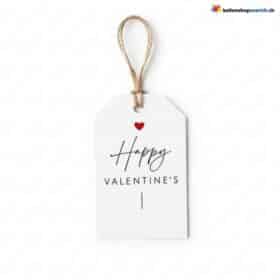 Geschenkanhänger Happy Valentine's Herz Weiss Papier inkl. Juteband