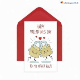 Valentinstagskarte "To My Other Half" Schlösser Paar mit Umschlag