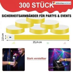 צמידי אירועים נייר צהוב חבילה של 300