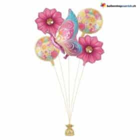 Schmetterling Blumen Ballon Set Bunt