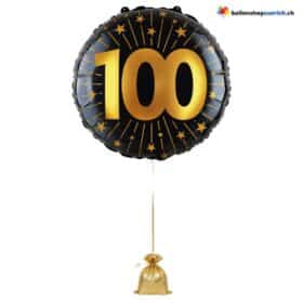 בלון נייר כסף ליום הולדת 100 שנה חגיגות זהב שחור זהב