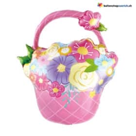 Blumenkorb Ballon Pink Bunt