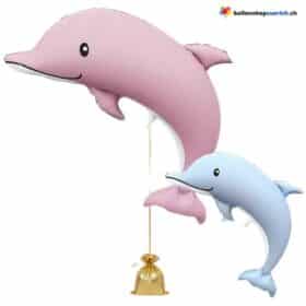 Delfin Folienballon Blau & Pink