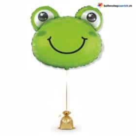 Frosch Kopf Folienballon Grün