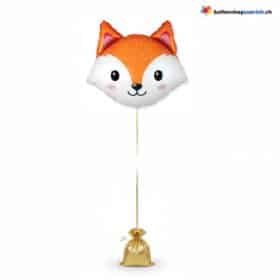 Fuchs Kopf Folienballon Orange Weiss