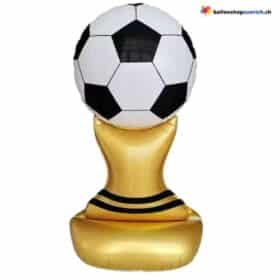 Fussball Pokal Standballon Gold Schwarz Weiss
