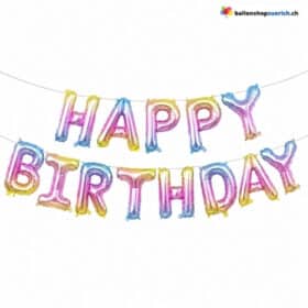 Happy Birthday Buchstaben Schriftzug Soft Rainbow